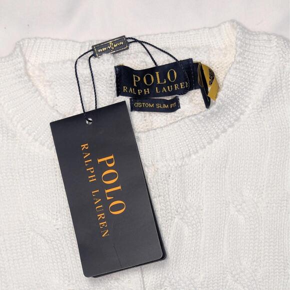 Ralph Lauren White Cable Knit Sweater - Picture 5 of 7